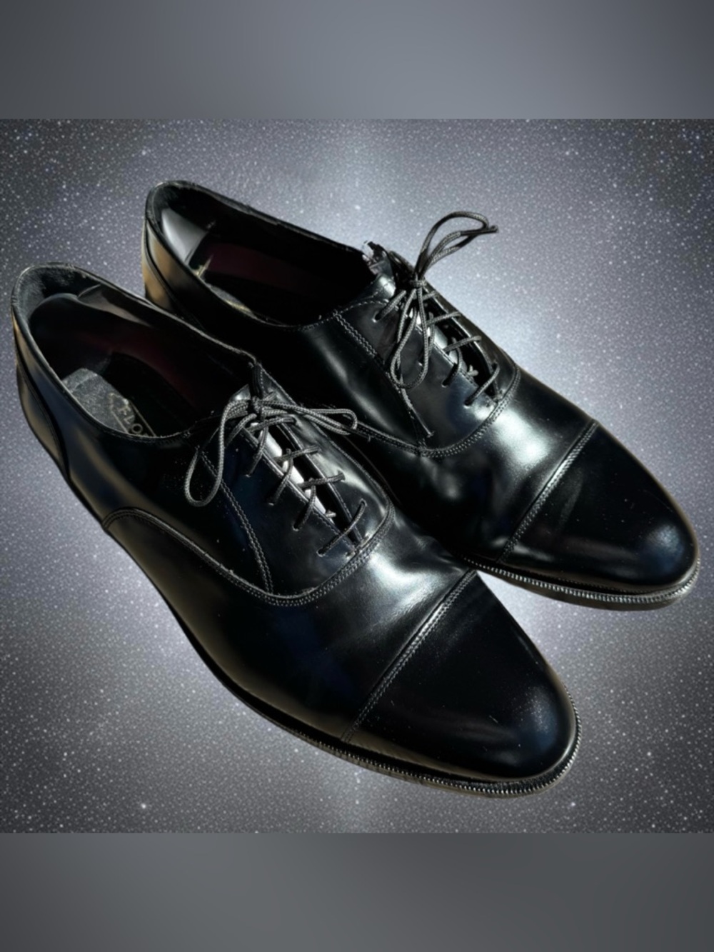 Florsheim Classic Black Leather Cap Toe Oxford Lace Up Dress Shoe 10D #20363 - Picture 4 of 14